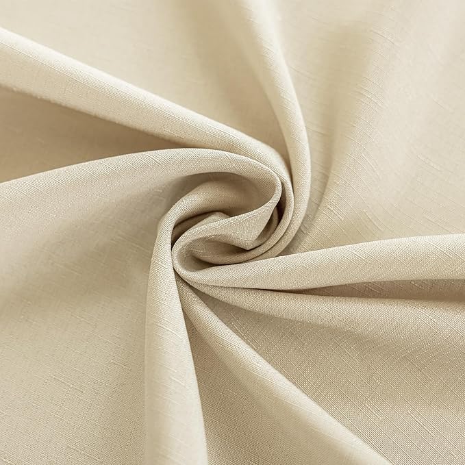 Fabric Rectangle Table Cloth for 8 Foot Rectangular Table Faux Linen Textured Water Resistant & Wipeable Tablecloth Reusable for Dining Banquet Holiday 54 x 108 Inch Beige