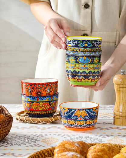 vancasso Ramekins 8 oz Oven Safe, Bohemian Style Creme Brulee Ramekin Set of 6 - Image 6