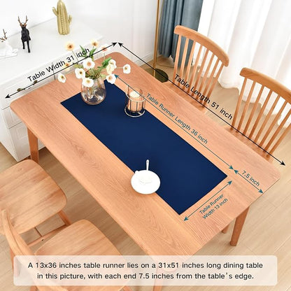 Faux Linen Small Table Runner Water Resistant 13 x 36 in, Coffee Table Runner - Image 2
