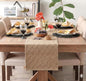 The Home Talk Handwoven Solid Diamond Table 4-6 Seater Runner – Beige Design – by TheHomeTalk