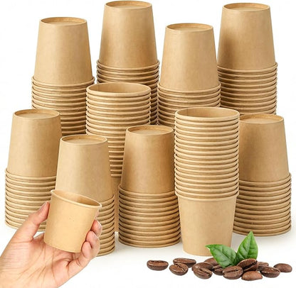 300 Pack 4oz Mini Coffee Cups Disposable Paper Cups Hot or Cold Beverage Cup by Unknown