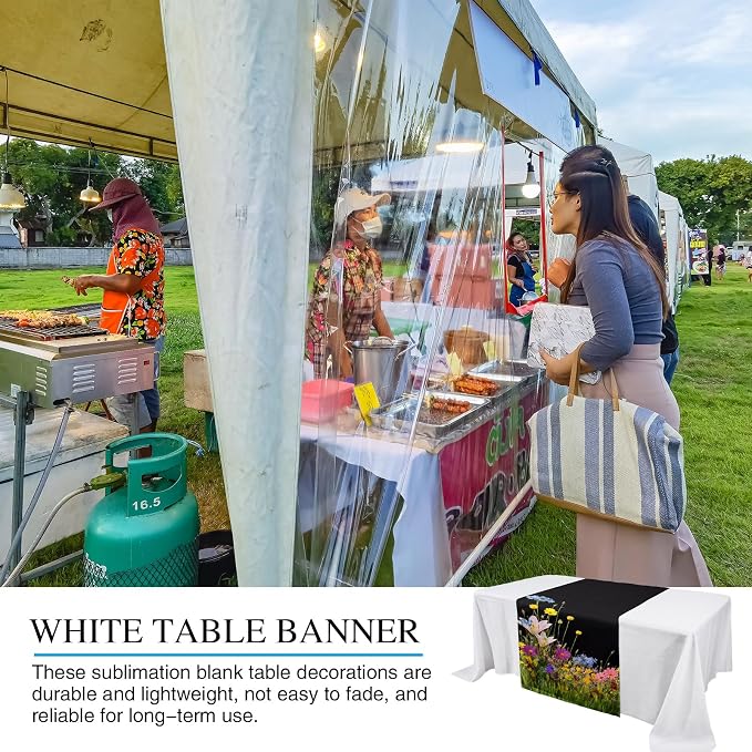 2 Pcs Black Sublimation Table Runners Blanks 24 x 72 Inch Polyester Table - Image 6