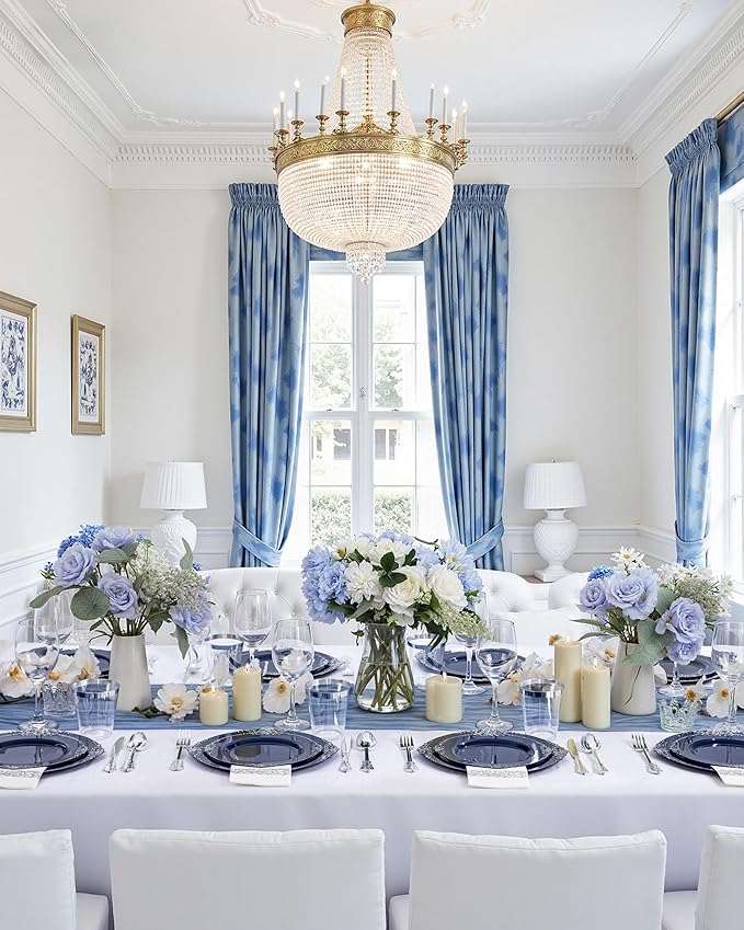 350 Pcs Blue Silver Plates for Graduation | Blue Party Plates Set for 50 Guests - Image 7