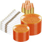 Rubtlamp 700Pcs Orange Gold Plastic Dinnerware Set, Hammered Clear Gold Plates by Rubtlamp