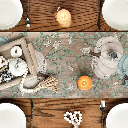 Artoid Mode 210 GSM Fall Table Runner 13x60 Inch Home Party Decor | Pumpkins - Image 7