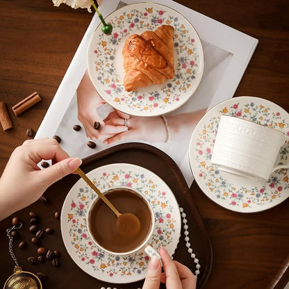 Country Roses Porcelain Tea Cup and Saucer Set - Image 4