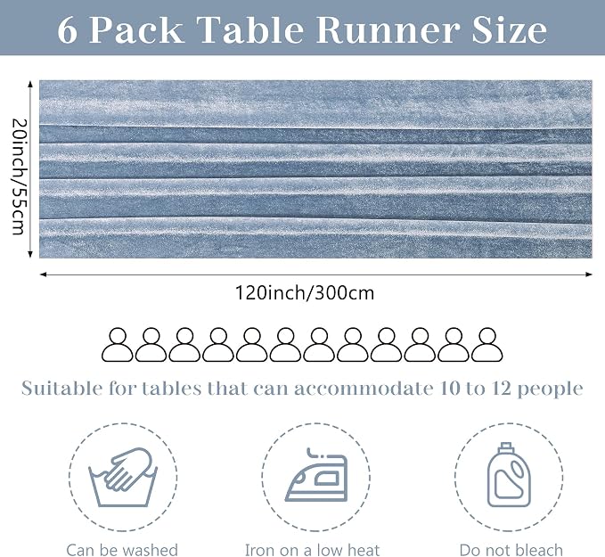 Velvet Table Runner 20 x 120 Inches 10ft Luxurious Thick Soft Velvet Christmas - Image 2
