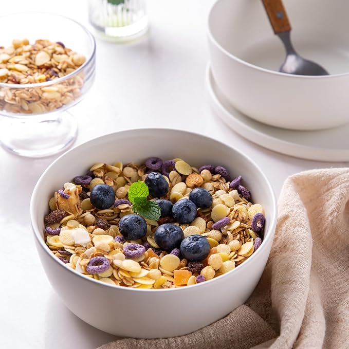 AmorArc Stoneware Cereal Bowls Set of 6, 26oz Soup Ceramic Bowls Set | Modern - Image 3