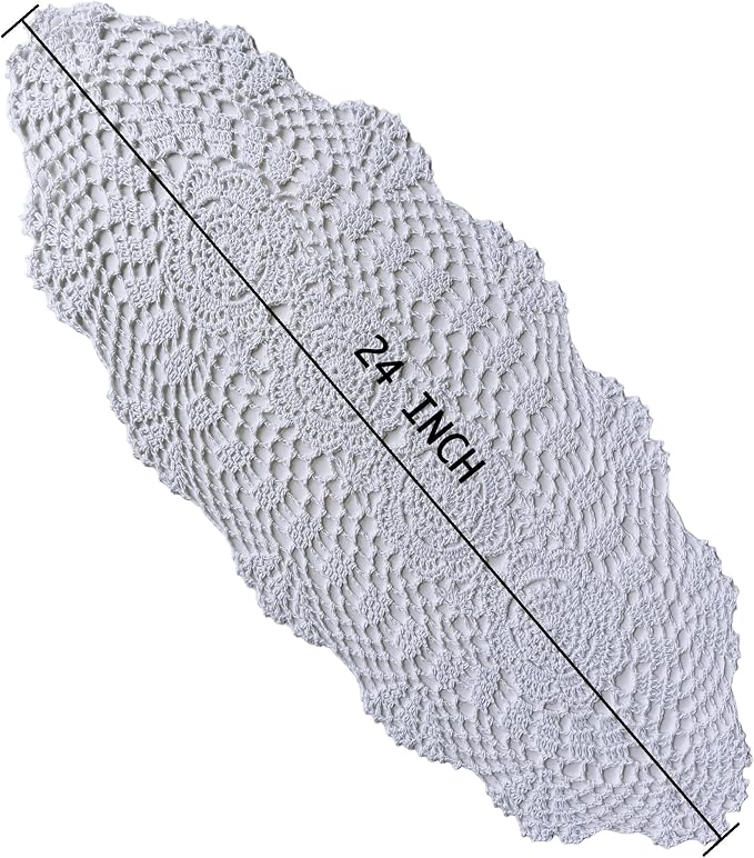 Phantomon Oval Lace Table Runner Doilies Floral Table Scarf Furniture Cloth - Image 5
