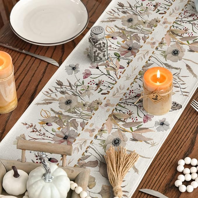 Artoid Mode 210 GSM Fall Table Runner 13x36 Inch Home Party Decor | Wildflower - Image 7