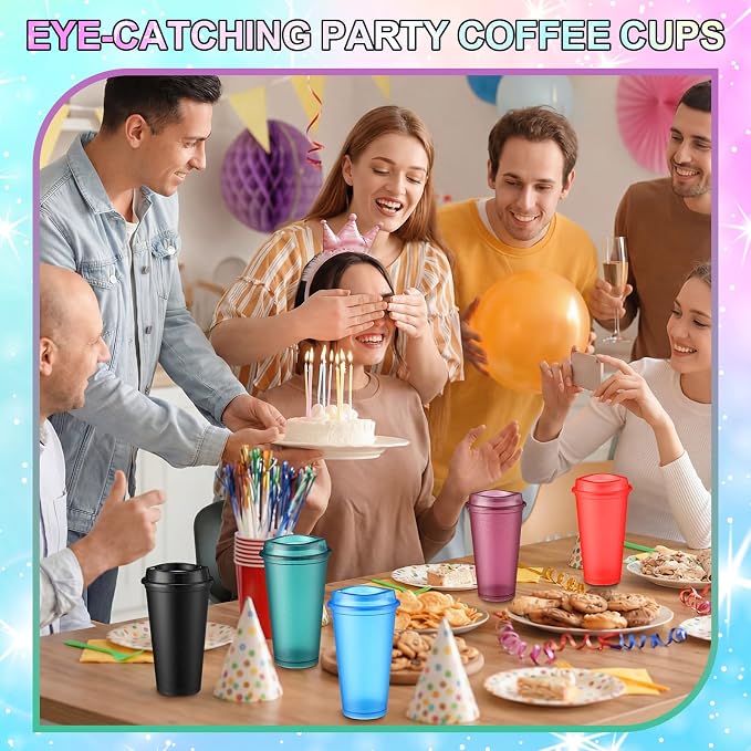 Honeydak 45 Pack 16 oz Reusable Coffee Cups - Image 4
