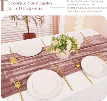 Velvet Table Runner 20 x 120 Inches 10ft Luxurious Thick Soft Velvet - Image 5