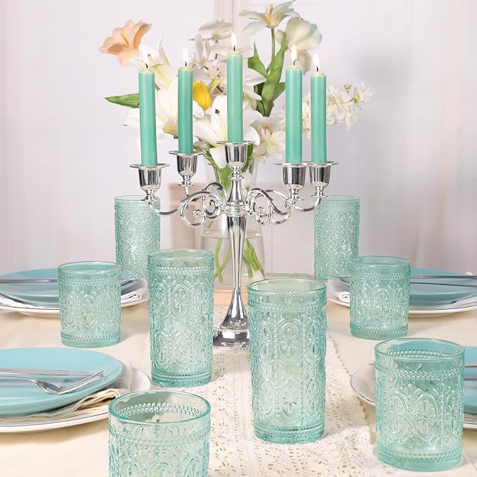 abrwyy Glassware set of 4, Vintage Drinking Glasses, 10oz Heavy Duty Glass Cups - Image 7