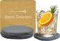 Stone Coasters Slate Set of 2, Stone Drying Mat by CALUVAR