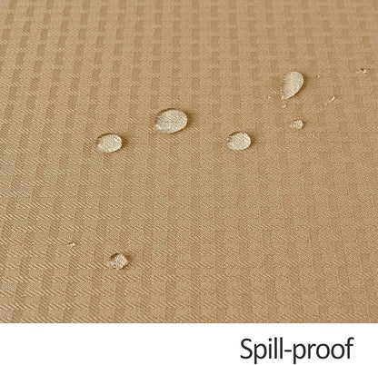 maxmill Square Tablecloth Water Resistance Antiwrinkle Spill Proof Weaved Texture Table Cloth, Decorative Fabric Table Cover for Banquet Parties Event Holiday Dinner, 70 x 70 Inch, Beige