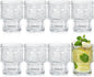 Kingrol Drinking Glasses Set of 8, 6.5 Ounces Stackbale Water Glasses, Vintage by Kingrol