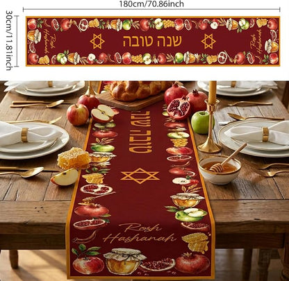 EUOYUFO Rosh Hashanah Table Decorations, Shana Tova Theme Table Runner -71 x 12 - Image 7