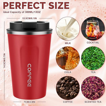 MOMSIV 12oz Travel Coffee Mug, Insulated Coffee Cup - Image 2
