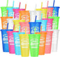 24 Pack Plastic Tumblers with Lids and Straws, Sometime You Forget You Are by LEIFEOSH
