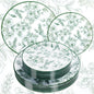 60PCS Green Floral Plastic Plates by Joyido