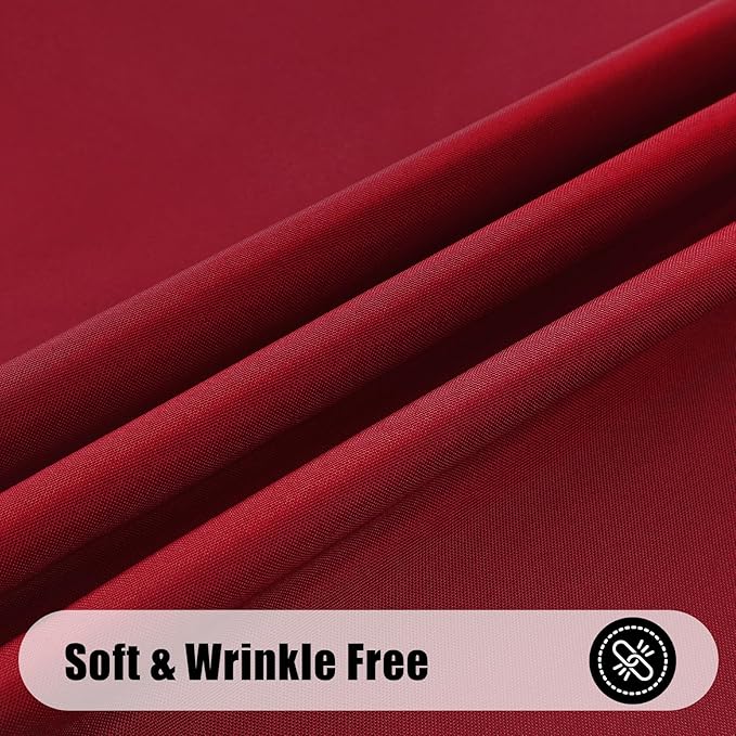 Smiry Rectangle Table Cloth, Waterproof Anti-Scratch Polyester Tablecloth, Decorative Washable Fabric Table Cover for Dining, Buffet, Parties and Outdoor, 60x102, Wine Red