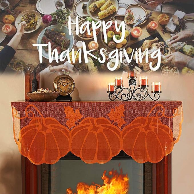 Fall Thanksgiving Decorations Mantle Scarf - Image 4