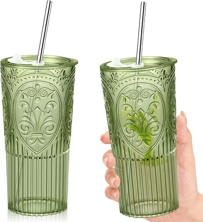 2 Set 20oz Vintage Plastic Tumbler by Unknown