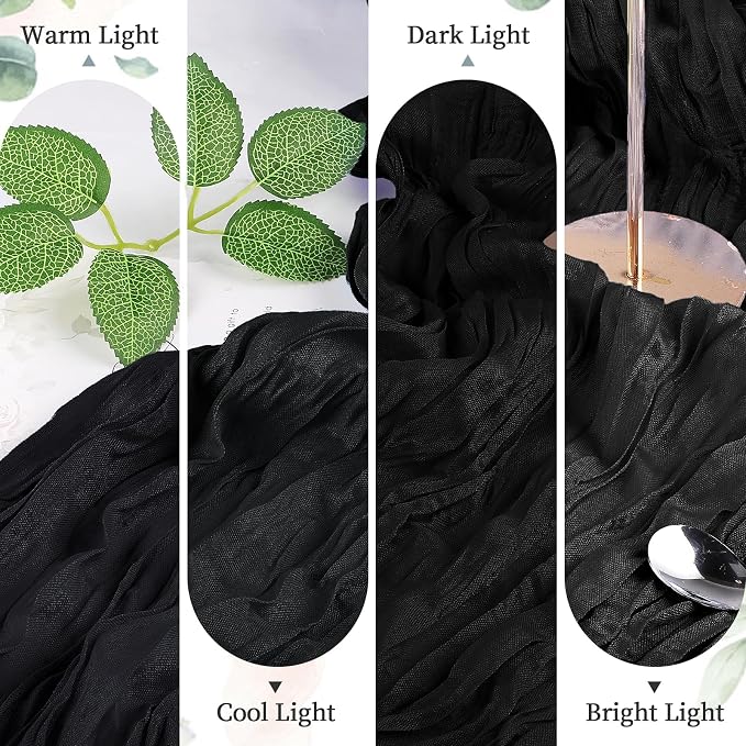 AGIRL 6 Pack Black Cheesecloth Table Runner 10FT Boho Gauze Home Decor | Rustic - Image 4