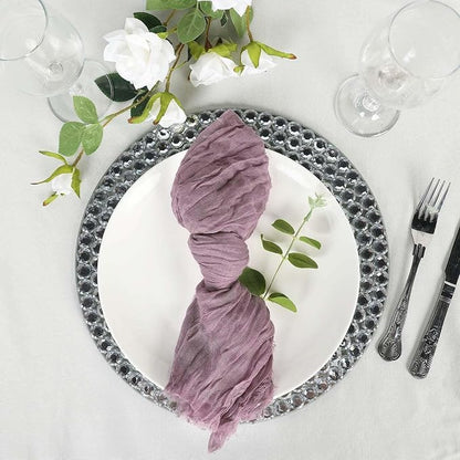 Efavormart 5 Pack 24"x19" Violet Amethyst Matte Gauze Cheesecloth Napkins - Image 8