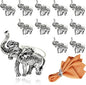 Elephant Napkin Rings Set of 12 Silver Metal Animal Napkin Ring by DavifinaNapkinRings