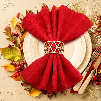 Patelai 12 Pieces Napkin Rings Hollow Out Napkin Holders Xmas Napkin Buckle - Image 4