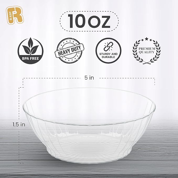R-kay 10 Oz Clear Plastic Bowls - Image 3