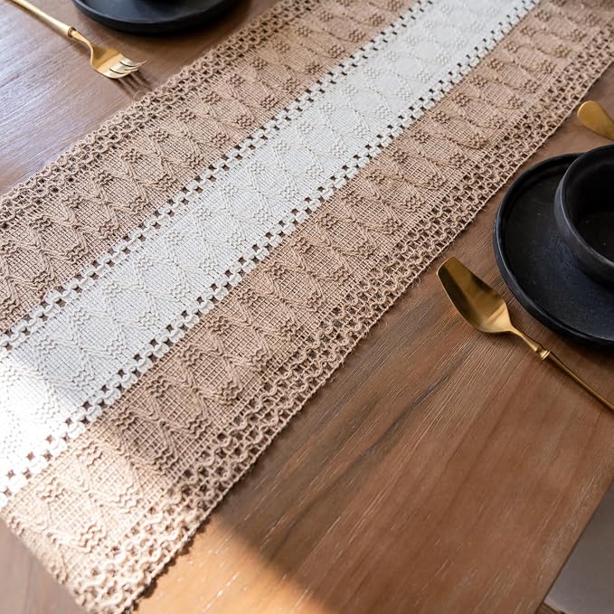 EMMTEEY Boho Table Runner with Tassels 94 Inches Long, Scratch & Heat Resistant - Image 7