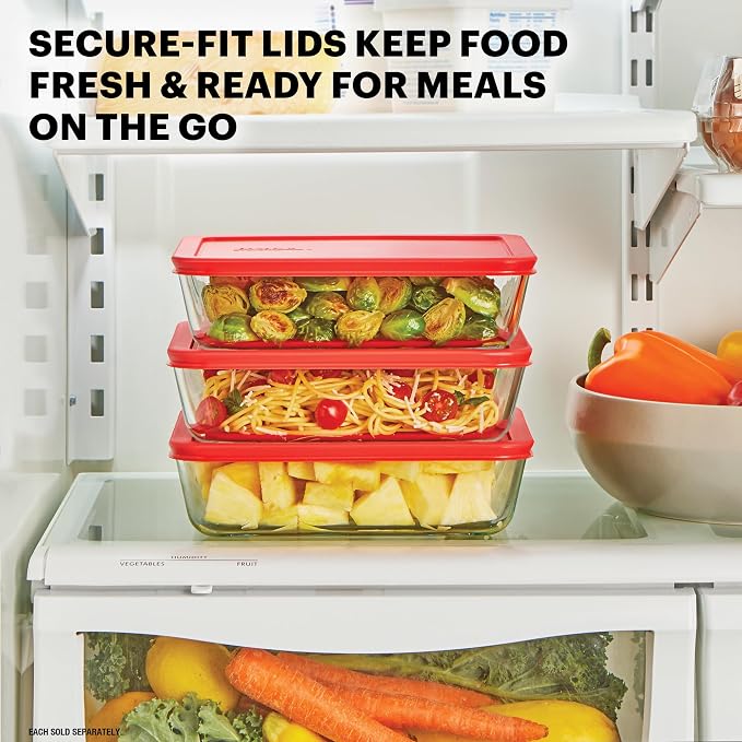Pyrex Simply Store Glass Food Storage Container, Snug Fit Non-Toxic Plastic - Image 5