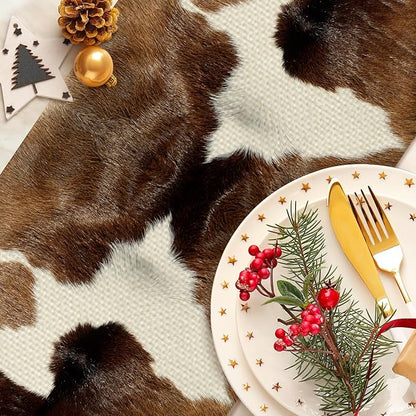 Cow Print Table Runner Seasonal Spring Fall Kitchen Dining Linen Table - Image 4