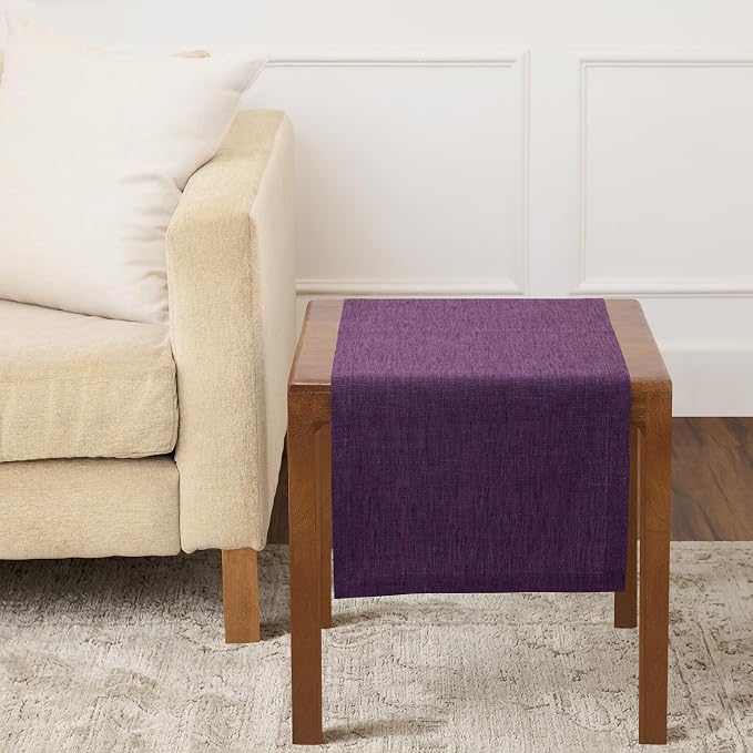 Solino Home 100% Pure Linen Table Runner Grape Woven, Athena 14 x 36 in | Table by SolinoHome