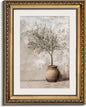 InSimSea Retro Gold Framed Wall Art, Vintage Olive Tree in Vessel Home Wall Decor, Canvas Print Artwork, Farmhouse Country Decor, Antique Picture Frame Still Life Botanical Paintings, 11x14 Inch
