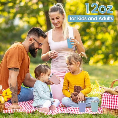 Stainless Steel Cups for Kids and Toddlers, 12oz Stackable Stainless Steel Kids - Image 7