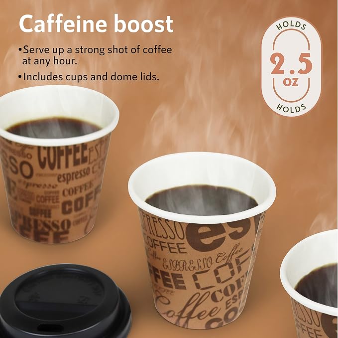 Upper Midland Products Pack Of 100 2.5 Oz Disposable Espresso Cuban Coffee Mini - Image 2