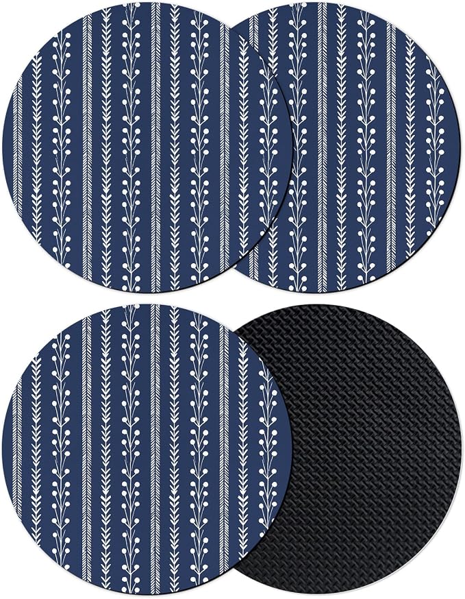 Vintage Striped Coasters Set of 4, Absorbent Coasters by Unknown