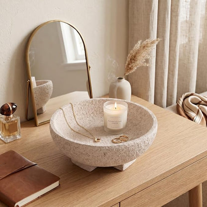 Decorative Bowl for Coffee Table, Modern Round Resin Centerpiece Bowl | Shallow - Image 6