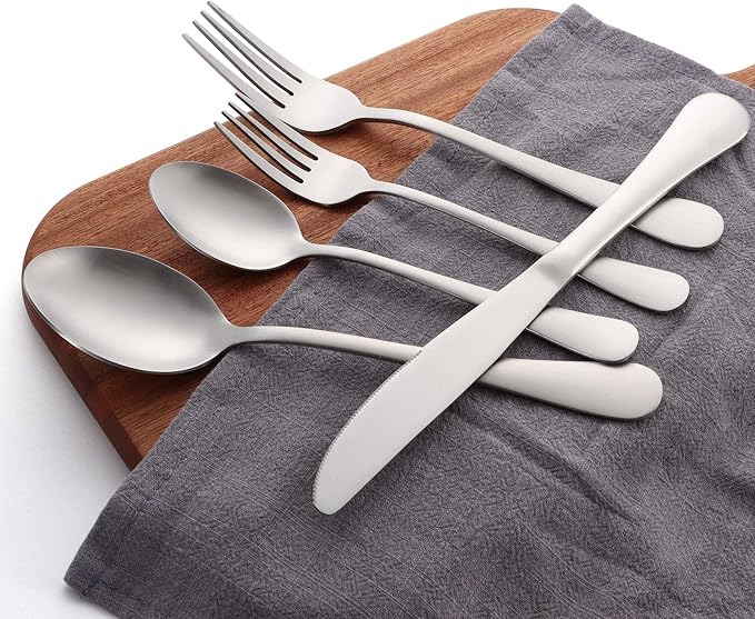 60 Piece Silverware Set for 12, LIANYU Stainless Steel Flatware Cutlery Set - Image 5