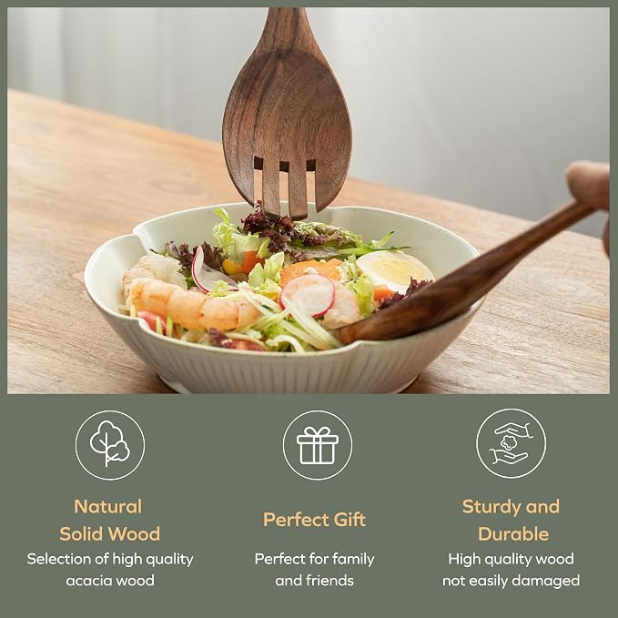 Muso Wood Acacia Salad Servers - Image 4