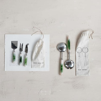 Creative Co-Op 2-Piece Stainless Steel Salad Servers - Image 3