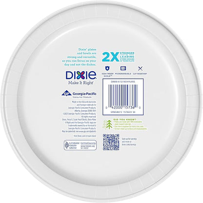 Dixie Medium Paper Plates, 8.5 Inch, 2X Stronger*, Microwave-Safe, Soak-Proof - Image 11