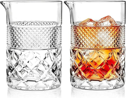 2pcs Cocktail Mixing Glass Bartender | 24oz Crystal Bar Stirring Glass | Old by Unknown