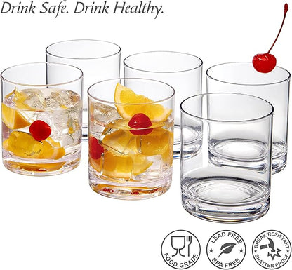 Amazing Abby - Probity - 12-Ounce Plastic Tumblers (Set of 6), Reusable Plastic Cups, BPA-Free, Shatter-Proof, Dishwasher-Safe