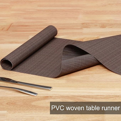 Table Runner 55 Inches Long, Vinyl Woven Heatproof Table Runners | Washable - Image 2