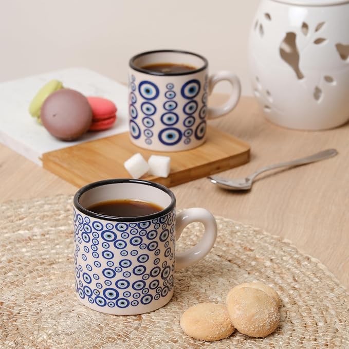 Ceramic Espresso Cups, 5 Oz Espresso Cups Set of 4, Handmade Espresso Cup - Image 6