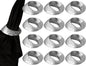 CLEENTABLE Metal Napkin Rings - Mobius Napkin Ring Loop Design - Napkin Ring Holder Set of 12 for Family Dinner, Party, Table, Decorations, Wedding, Banquet, Metallic Adornment (Silver)